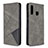 Leather Case Stands Flip Cover Holder B07F for Samsung Galaxy A70E Gray