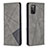 Leather Case Stands Flip Cover Holder B07F for Samsung Galaxy M02s Gray