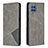 Leather Case Stands Flip Cover Holder B07F for Samsung Galaxy M32 4G Gray