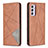 Leather Case Stands Flip Cover Holder B07F for Samsung Galaxy M54 5G Brown