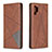 Leather Case Stands Flip Cover Holder B07F for Samsung Galaxy Note 10 Plus 5G Brown