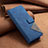 Leather Case Stands Flip Cover Holder B07F for Samsung Galaxy Z Fold3 5G Blue