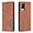 Leather Case Stands Flip Cover Holder B07F for Vivo V21 5G Brown