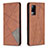 Leather Case Stands Flip Cover Holder B07F for Vivo V21e 4G Brown