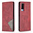 Leather Case Stands Flip Cover Holder B07F for Vivo V21e 5G Red