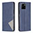 Leather Case Stands Flip Cover Holder B07F for Vivo Y01 Blue