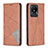 Leather Case Stands Flip Cover Holder B07F for Vivo Y02 Brown