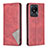 Leather Case Stands Flip Cover Holder B07F for Vivo Y02A Red