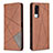 Leather Case Stands Flip Cover Holder B07F for Vivo Y31 (2021) Brown