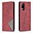 Leather Case Stands Flip Cover Holder B07F for Vivo Y73 (2021) Red