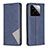 Leather Case Stands Flip Cover Holder B07F for Xiaomi Mi 14 5G Blue