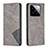 Leather Case Stands Flip Cover Holder B07F for Xiaomi Mi 14 5G Gray