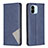 Leather Case Stands Flip Cover Holder B07F for Xiaomi Poco C51 Blue