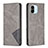 Leather Case Stands Flip Cover Holder B07F for Xiaomi Poco C51 Gray