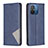 Leather Case Stands Flip Cover Holder B07F for Xiaomi Poco C55 Blue