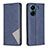 Leather Case Stands Flip Cover Holder B07F for Xiaomi Poco C65 Blue