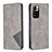 Leather Case Stands Flip Cover Holder B07F for Xiaomi Poco X4 NFC Gray