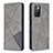 Leather Case Stands Flip Cover Holder B07F for Xiaomi Redmi 10 (2022) Gray