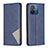 Leather Case Stands Flip Cover Holder B07F for Xiaomi Redmi 12C 4G Blue