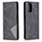 Leather Case Stands Flip Cover Holder B07F for Xiaomi Redmi Note 10 4G Black