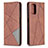 Leather Case Stands Flip Cover Holder B07F for Xiaomi Redmi Note 10 4G Brown