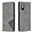 Leather Case Stands Flip Cover Holder B07F for Xiaomi Redmi Note 10 5G Gray