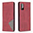 Leather Case Stands Flip Cover Holder B07F for Xiaomi Redmi Note 10 5G Red