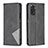 Leather Case Stands Flip Cover Holder B07F for Xiaomi Redmi Note 11 4G (2022) Black