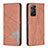 Leather Case Stands Flip Cover Holder B07F for Xiaomi Redmi Note 11 Pro 4G Brown