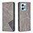 Leather Case Stands Flip Cover Holder B07F for Xiaomi Redmi Note 12 4G Gray