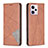 Leather Case Stands Flip Cover Holder B07F for Xiaomi Redmi Note 12 Explorer Brown