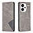 Leather Case Stands Flip Cover Holder B07F for Xiaomi Redmi Note 13 Pro+ Plus 5G Gray