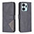 Leather Case Stands Flip Cover Holder B08F for Huawei Honor X7a Black