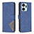 Leather Case Stands Flip Cover Holder B08F for Huawei Honor X7a Blue