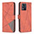 Leather Case Stands Flip Cover Holder B08F for Motorola Moto E13 Orange