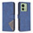 Leather Case Stands Flip Cover Holder B08F for Motorola Moto Edge (2023) 5G Blue