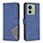 Leather Case Stands Flip Cover Holder B08F for Motorola Moto Edge 40 5G Blue