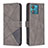 Leather Case Stands Flip Cover Holder B08F for Motorola Moto Edge 40 Neo 5G Gray