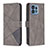 Leather Case Stands Flip Cover Holder B08F for Motorola Moto Edge 40 Pro 5G Gray