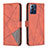 Leather Case Stands Flip Cover Holder B08F for Motorola Moto G Play (2023) Orange