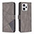 Leather Case Stands Flip Cover Holder B08F for Motorola Moto G13 Gray