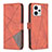 Leather Case Stands Flip Cover Holder B08F for Motorola Moto G23 Orange