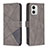 Leather Case Stands Flip Cover Holder B08F for Motorola Moto G73 5G Gray