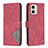 Leather Case Stands Flip Cover Holder B08F for Motorola Moto G73 5G Red