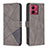 Leather Case Stands Flip Cover Holder B08F for Motorola Moto G84 5G Gray