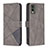 Leather Case Stands Flip Cover Holder B08F for Nokia C210 Gray