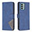 Leather Case Stands Flip Cover Holder B08F for Nokia G22 Blue