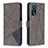 Leather Case Stands Flip Cover Holder B08F for Oppo A16s Gray