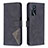 Leather Case Stands Flip Cover Holder B08F for Oppo A54s Black