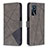Leather Case Stands Flip Cover Holder B08F for Oppo A54s Gray